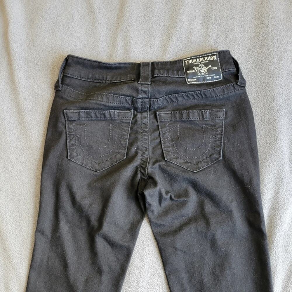 True Religion Billie Jeans Womens 25 Mid Rise Black Straight Leg Jeans - Picture 10 of 12